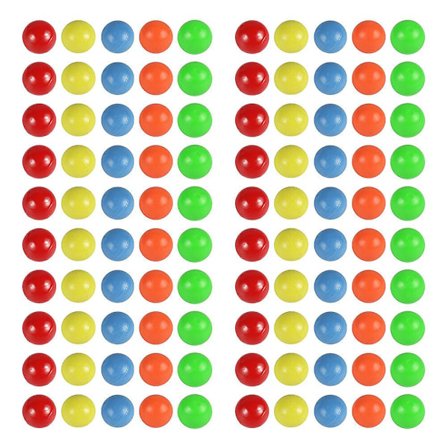 50 stk. Farvede plastikbolde tællebolde til sandsynlighedslæring (5 farver)