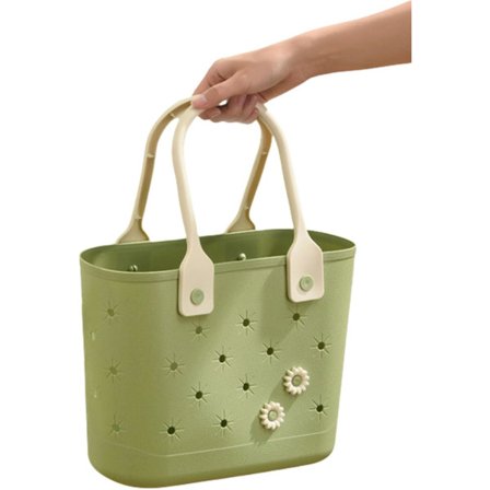 Portabel, robust strandväska i gummi, lämplig för resor och poolanvändning, bad, stilren design och enkel att förvara.