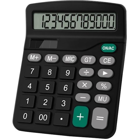 Miniräknare, 12 Siffror Solcellsbatteridriven Skrivbordsräknare, ZQKLA