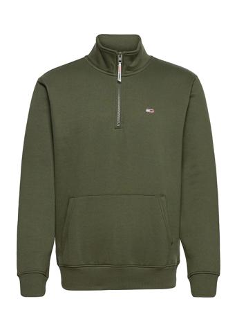 Tjm Solid Zip Mock Neck Green Tommy Jeans