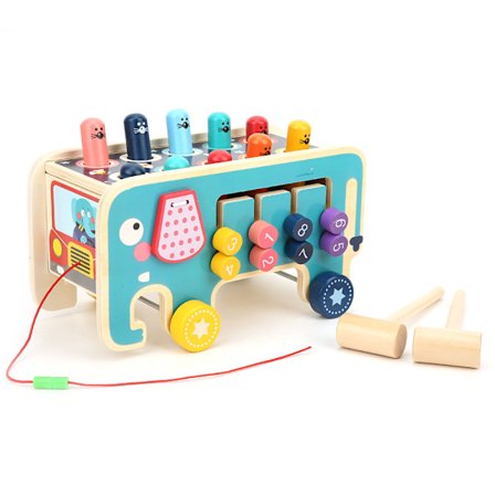 Farverigt træhammer pædagogisk bankelegetøj til børn