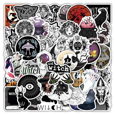 2 Pakker Heks Klistremerker, Vintage Estetiske Klistremerker, Vannflaske Bærbar PC Klistremerker