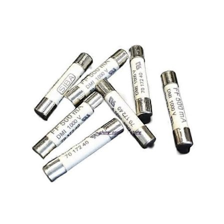 Keramisk sikring 6,3 x 32 mm FF 500mA 1000V 5 stk. Høyvoltsikring for elektriske applikasjoner (FMY)