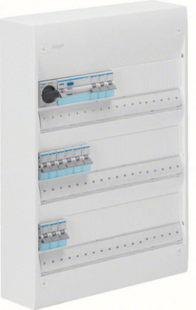 Hager GD318SF Centralapparat Typ: Gamma, IP30 3 x 18 moduler, Elfördelning & strömförsörjning