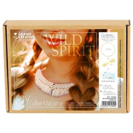 Kit Collier Makramé - GRAINE CREATIVE - Referens 791055 - Barn - Guld metall - Naturlig bomull