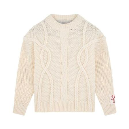 Golden Goose, Oversize Knit Crew Neck Wit, Dames, Maat:S