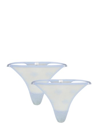 Weekday Lace Thong 2-Pack - Blue - M