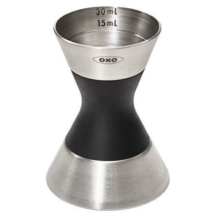 Oxo Dobbelt målebeger' - 'Svart og stål