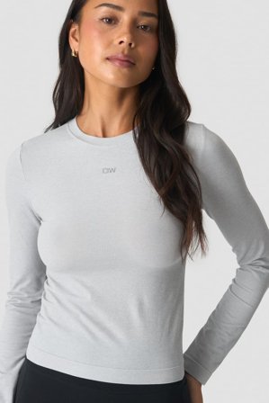 Essence Seamless Long Sleeve Light Grey Melange