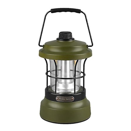 Vintage Håndtag Camping Lampe Genopladelig Vandtæt Lommelygte Til Fiskeri Camping(B)