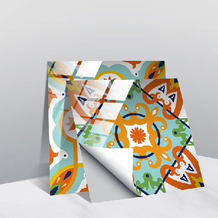 10 st moderna vintage blommor kakel väggdekor vattentät Färgglad, 20x20cm