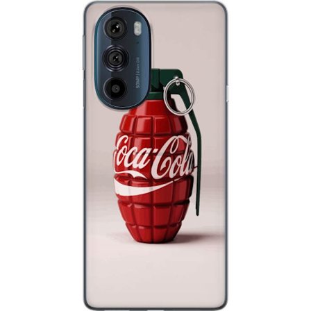 Kompatibel Mobilcover til Motorola Motorola Edge 30 Pro Kunstnerisk illustration af Coca Cola granatæble i rødt og grønt, pop art inspireret motiv