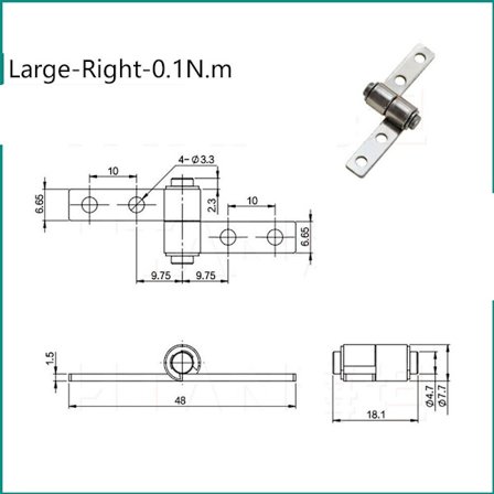 360 graders vridmomentgångjärn Litet metalldämpande gångjärn 8 8