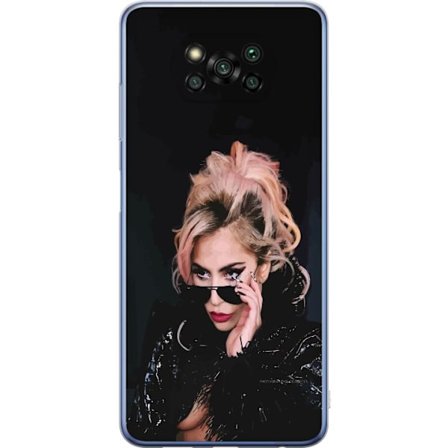 Kompatibelt Mobildeksel til Xiaomi Poco X3 Pro Lady Gaga portrett med solbriller og dramatisk sminke i mørk glamorøs stil