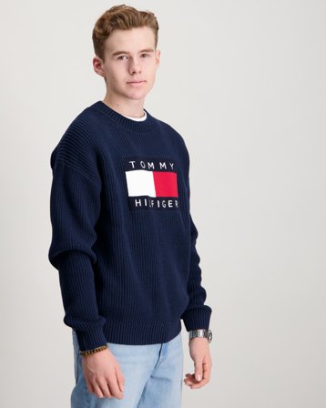 Tommy Hilfiger HERITAGE FLAG SWEATER Blauw Truien Jongens - Kids Brand Store