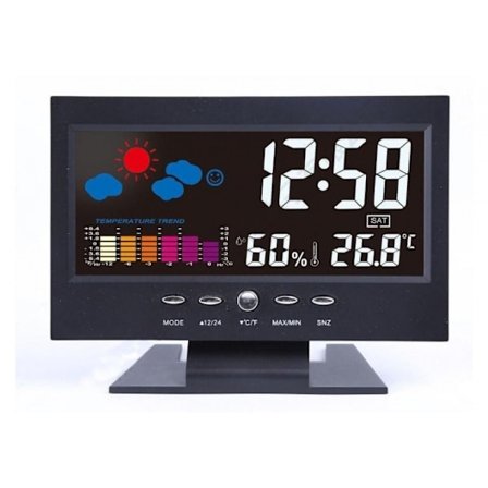 Vejrstation med Vækkeur, Sort