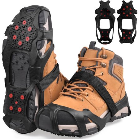 Issko til sko og støvler Tungsten Crampons Skridsikre skospidser Griber til sne og is Trækkraftsko med reflekterende hæl Slip-on snesko