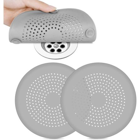 2-delt silikonavløpssil, hårsil, dusj, vaskesil, avløpssil, vask, avløpssil, vask, badekar, bad, dusj