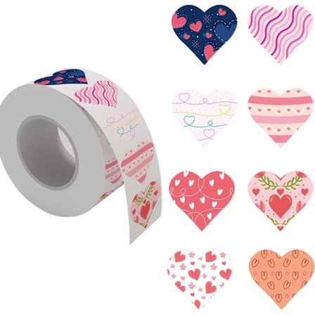 1000 kpl Rakkaussydän Tarroja 1.5'' Itseliimautuvat Käsintehdyt Rakkausmerkit Lahjatunniste Sydänkoriste Tarrataskut Scrapbookingiin, Kirjekuoren 