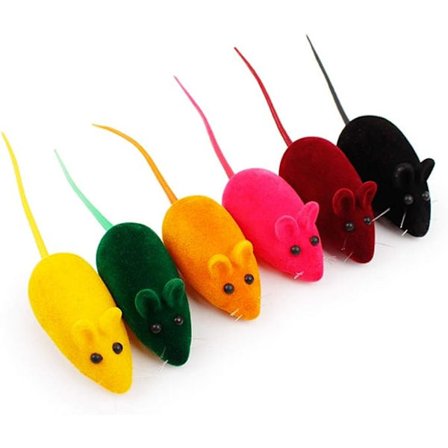 20 stk Katteleker Mus - Pipende Mus Katteleker - Myk Mus Leke for Katt Interaktiv Leke Kattungeleker Støy Søt Rotte Mus Falsk Mus Leketøy Tilfeldig