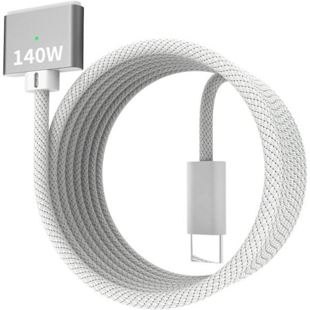 140W USB-C till Magnetisk 3-kabel 2 m, kompatibel med Magsafe-laddningskabel för MacBook Air 2024 M3 13" 15", Air 2022/2023 M2, Pro 2023 M2 Pro & Ma