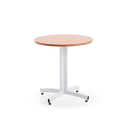 Round canteen table SANNA, Ø700x720 mm, white/beech
