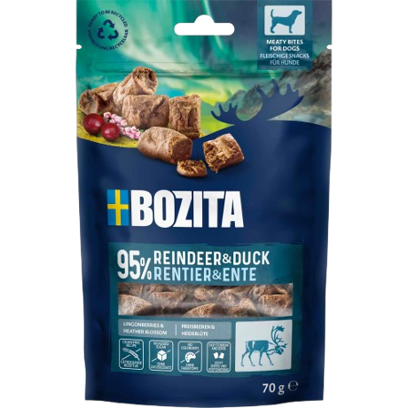 Bozita Hund - Snacks Meaty Bites Reinsdyr & And 70 g - Hund - Hundegodbiter & tyggebein - Belønningsgodbiter for hund - ZOO.no