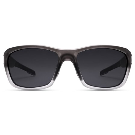 Polarised Gradient Grey Sports Sunglasses with Black Lenses for Men - Sports sunglasses