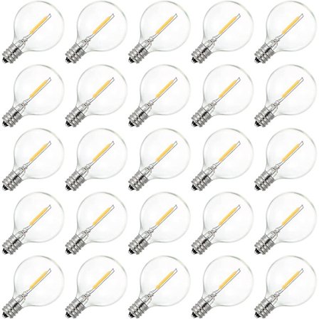 25 kpl G40 Globe LED-lamppuja E12 Edison-kannalla 2200k Lämmin Valkoinen Vaihtolamppu [DB]