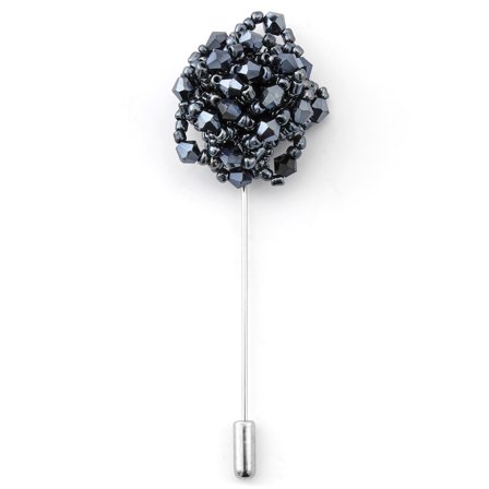 Polerowana srebrzysta szpilka do klapy dla mężczyzn - Przypinki kwiatowe do klapy