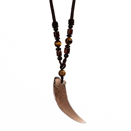 halsband - Natur Obsidian Vargtand Charm