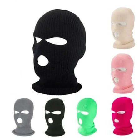 Full Face Cover Ski Mask Hat 3 Holes Balaclava Mask Hat Winter Cover Windproof Knit Beanies Bonnet Winter Warm Unisex Caps