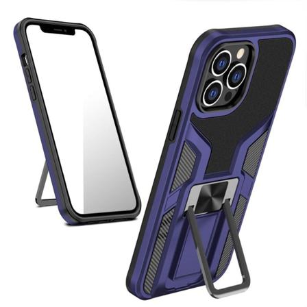 Shockproof Hybrid Suojakuori With Kickstand For iPhone 13 Pro Max - Tummansininen Blue
