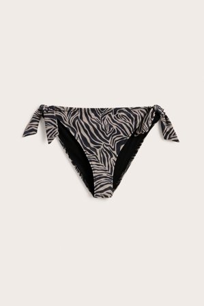 Kappahl | Majtki od bikini, we wzory, z wiązaniem Ciemnobeżowy XS | Ciemnobeżowy