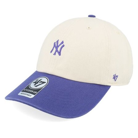 47 Brand - MLB Beige unconstructed Keps - New York Yankees Base Runner Tt Clean Up Natural/Blue Dad Cap @ Hatstore