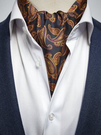 John Henric Men's Schwarzer Paisley Krawattenschal Size Onesize