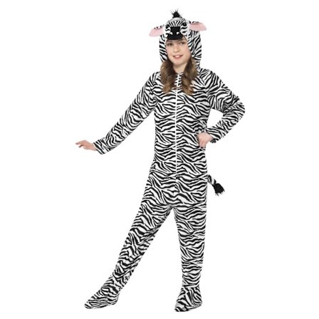 Smiffys Zebra Bodysuit för Barn 4-6 År Vit/Svart