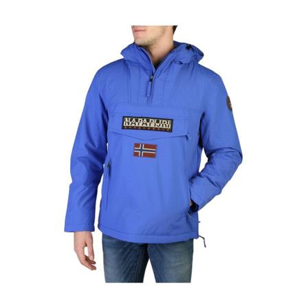 Napapijri, Rainforest_Np 0A4Egy jacket Blauw, Heren, Maat:M,polyester,gestreept
