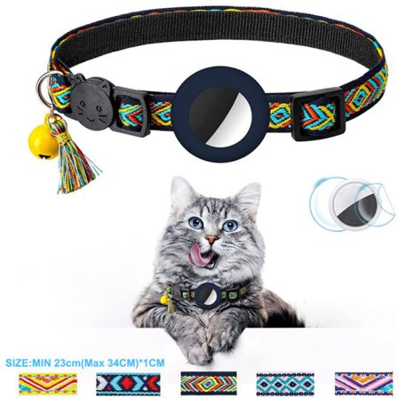 Til Apple AirTag Etui Hund Kat GPS Finder Anti-tabt Placering Sort