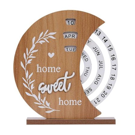 Evighetskalender i trä, hantverk, skrivbordskalender för hemmakontor, mångåva