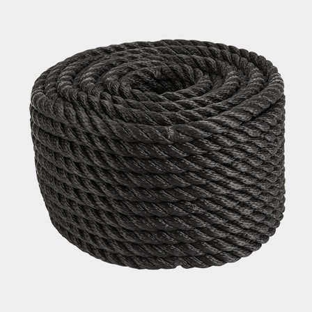 3-Slagen PP lina svart Ø12 mm 30 meter