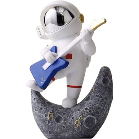 Figur Heminredning Harts Astronaut Staty Samlarobjekt Rymdman Skulptur Dekorativ Musikprydnad för Skrivbord