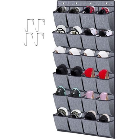 24 Lommer Over Dør Henge Sko Stativ, Sko Oppbevaring, Foldbar, ZQKLA