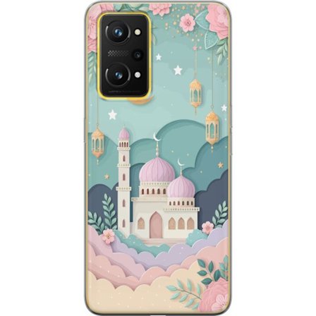 Kompatibelt Mobildeksel til Realme GT Neo 3T Håndtegnet reiseinspirert mønster med verdenskart, fly, hjerter og vintage eventyrtema