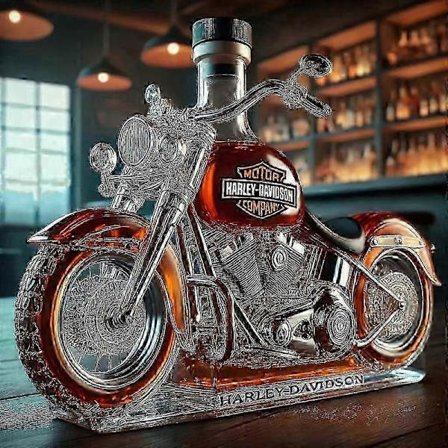 Whiskeyflaske Motorcykelform 33 cl Nyhedsglas Karaffel 3D Gravering Kreativ til Mænd Motorcykelrytter/Alkoholelsker Samler