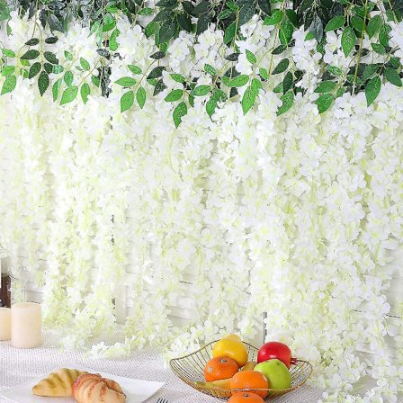 12 Pak Kunstige Wisteria Hængende Blomster Til Udendørs Bryllup