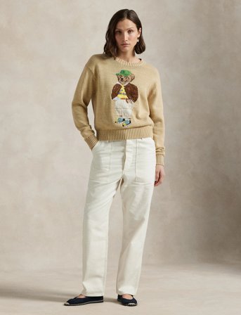 Polo Ralph Lauren Polo Bear Cotton Crewneck Sweater - Beige - XL