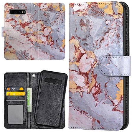 Samsung Galaxy S10 Plus - Plånboksfodral/Skal Marmor