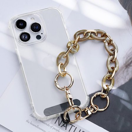 Mobilrem i metall 30 cm - Guld