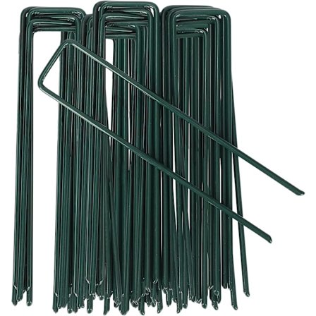50 stk. hagepinner, hagefester, sterke festekramper kompatible med mulchduk, gjerde og netting - hagekanvas, festepinne - grønn 1